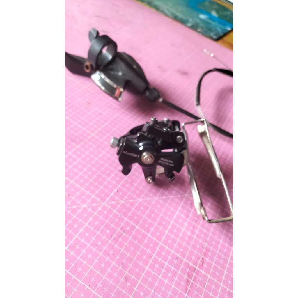 FD sepeda MBT dan shifter depan 3 speed, bekas terawat