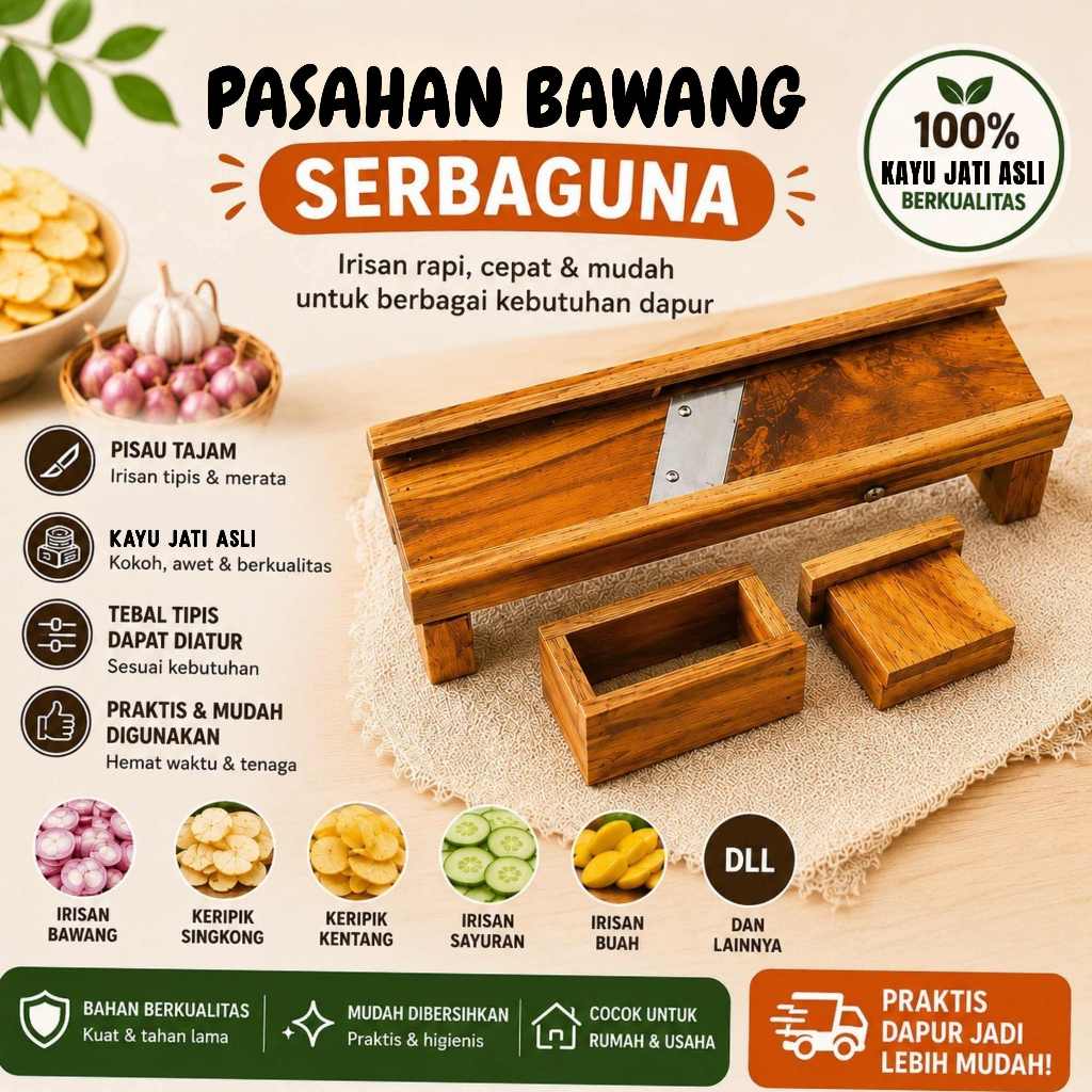 ALAT SERBAGUNA PENGIRIS PERAJANG PEMOTONG PARUTAN PASAH | KAYU JATI