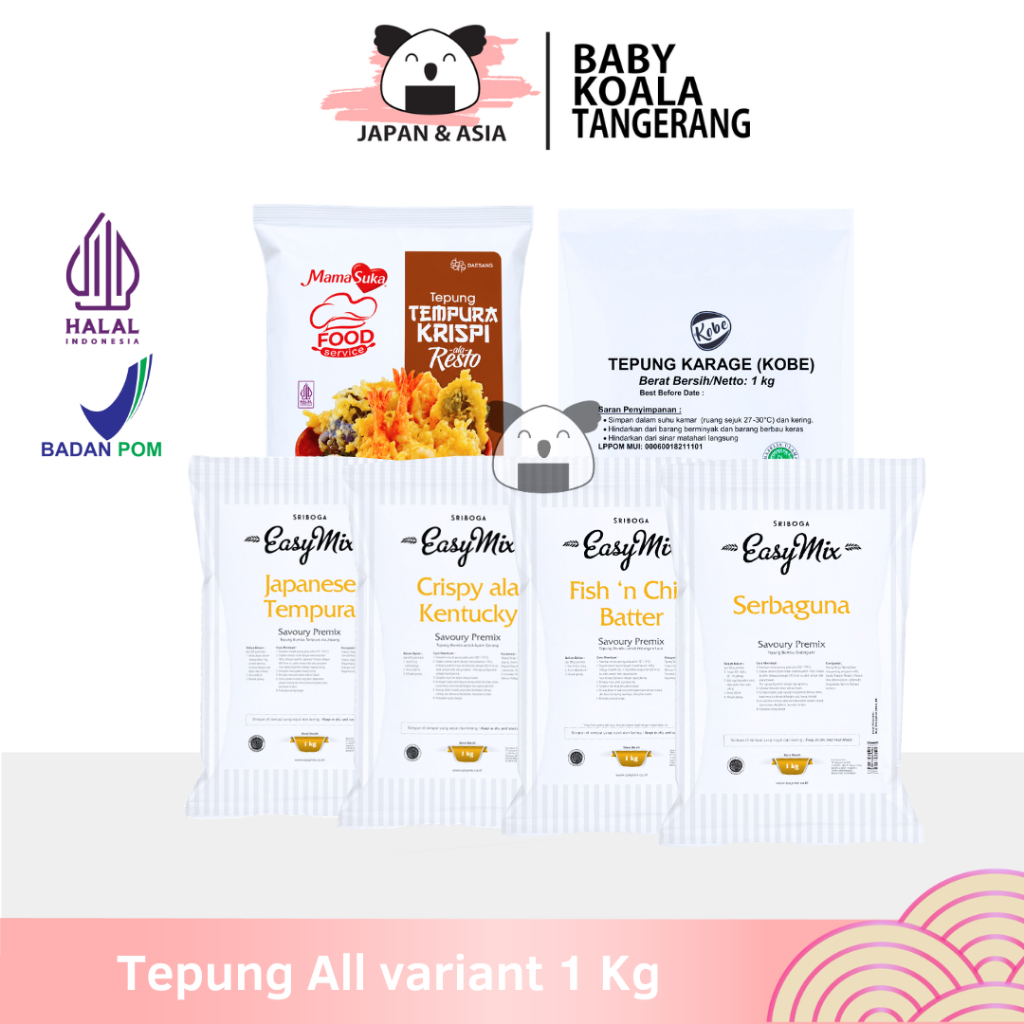 EASY MIX MAMASUKA NISSIN KOBE Tepung Karage Tempura 1 Kg Halal | Kentucky Serbaguna Fish n'chip -BKT