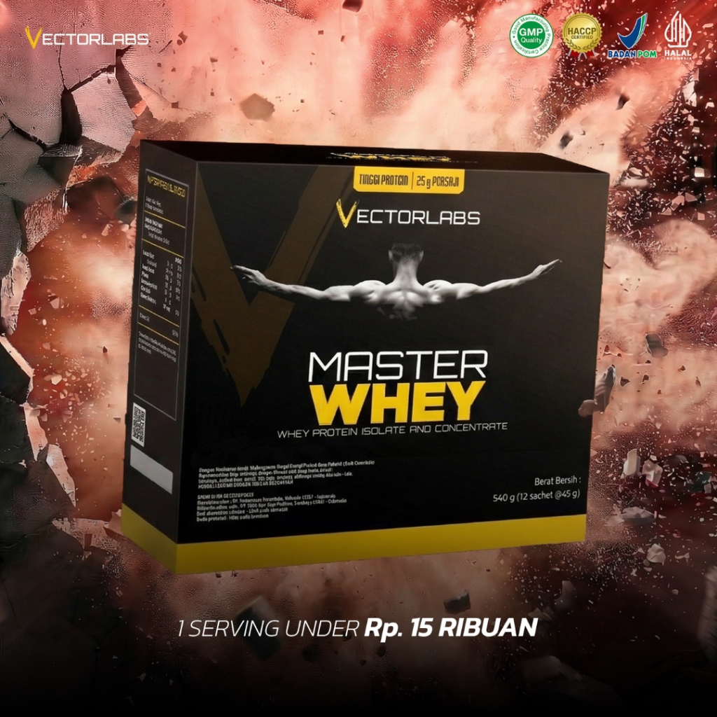 VECTORLABS Master Whey Box 12 Sachet - Whey Protein Concentrate - Susu Fitness