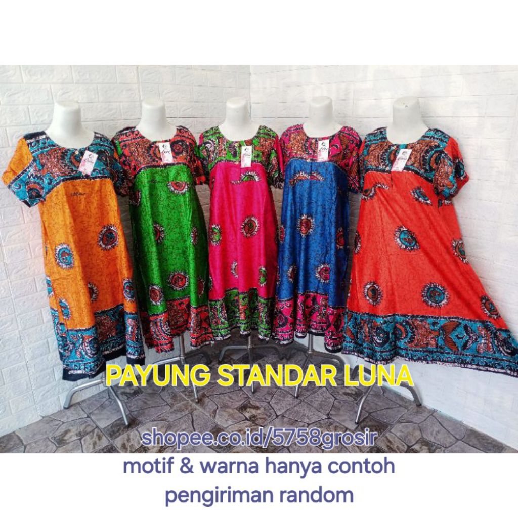 (3/6 pcs) Daster payung Luna/baju tidur wanita/piyama ukuran standar LD 110