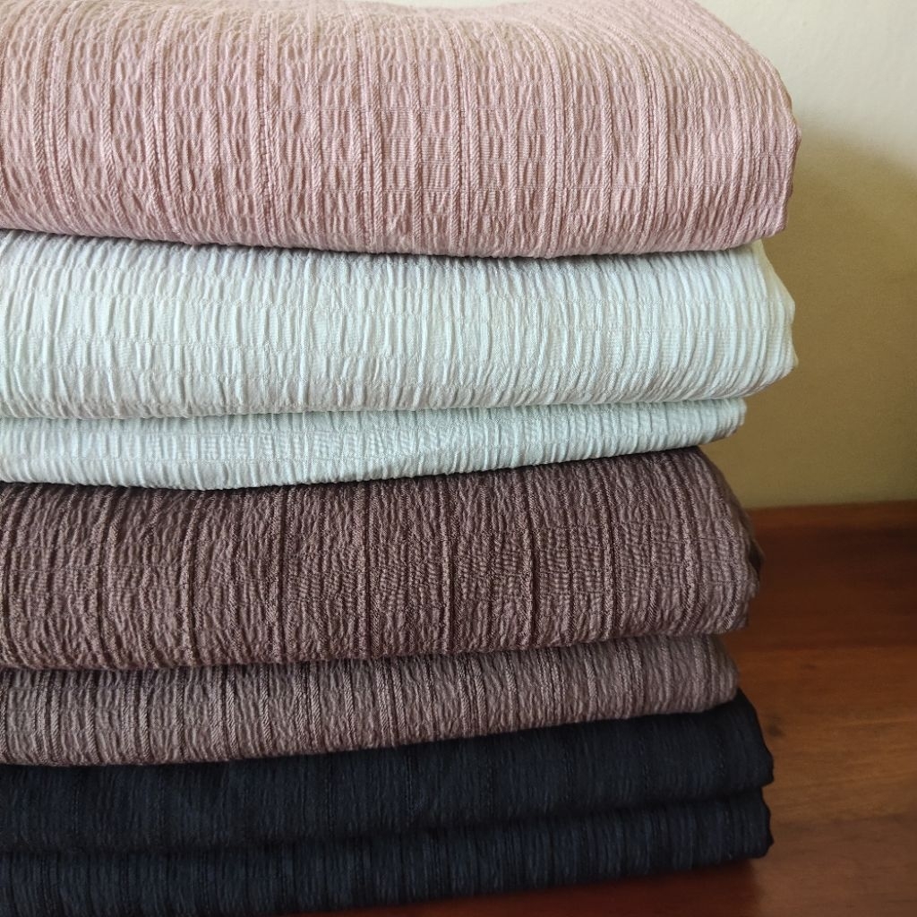 CRINKLE DOBBY 15K/METER - KAIN METERAN - KAIN POTONGAN - KAIN KILOAN - KAIN MURAH