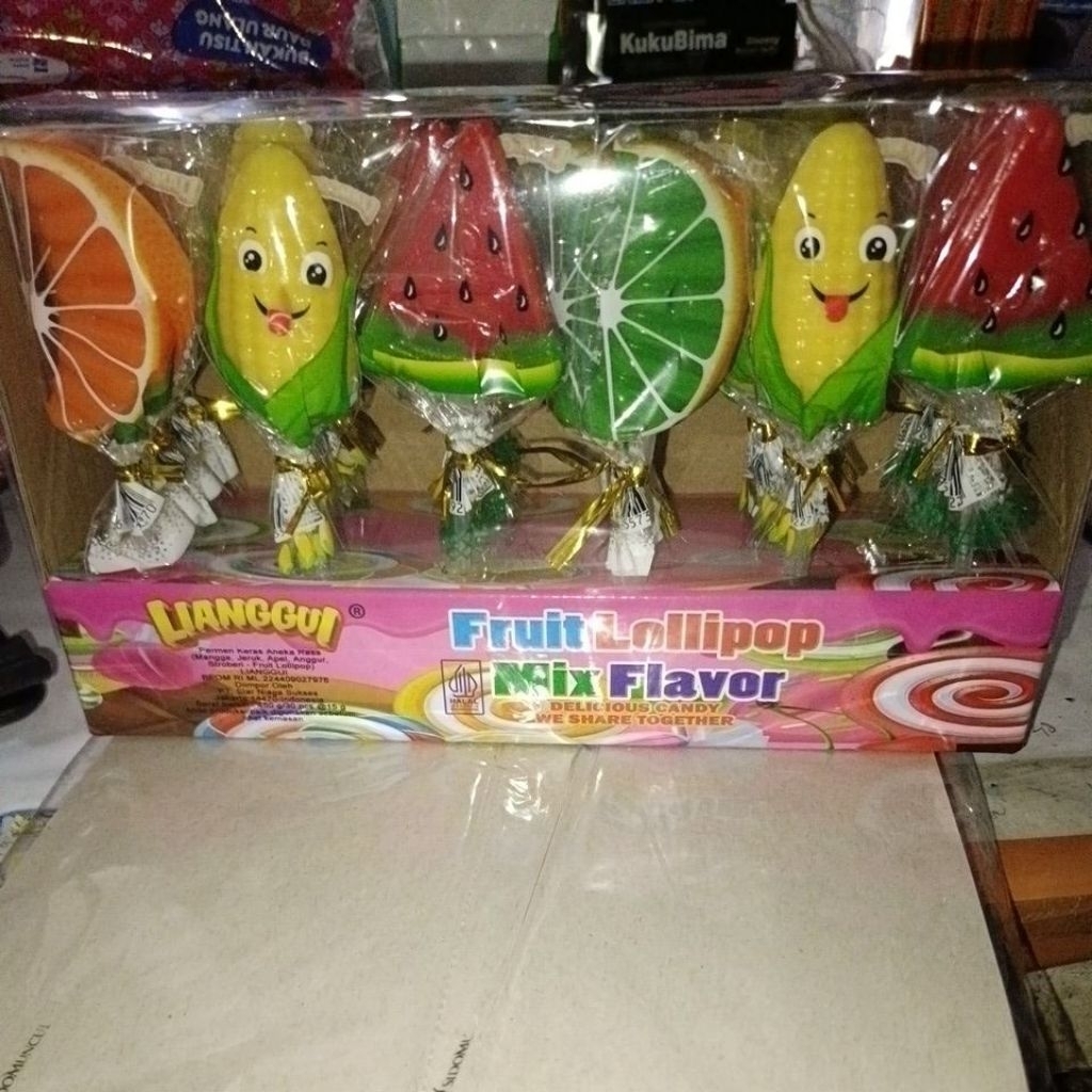 fruit lollipop sekotak isi 30