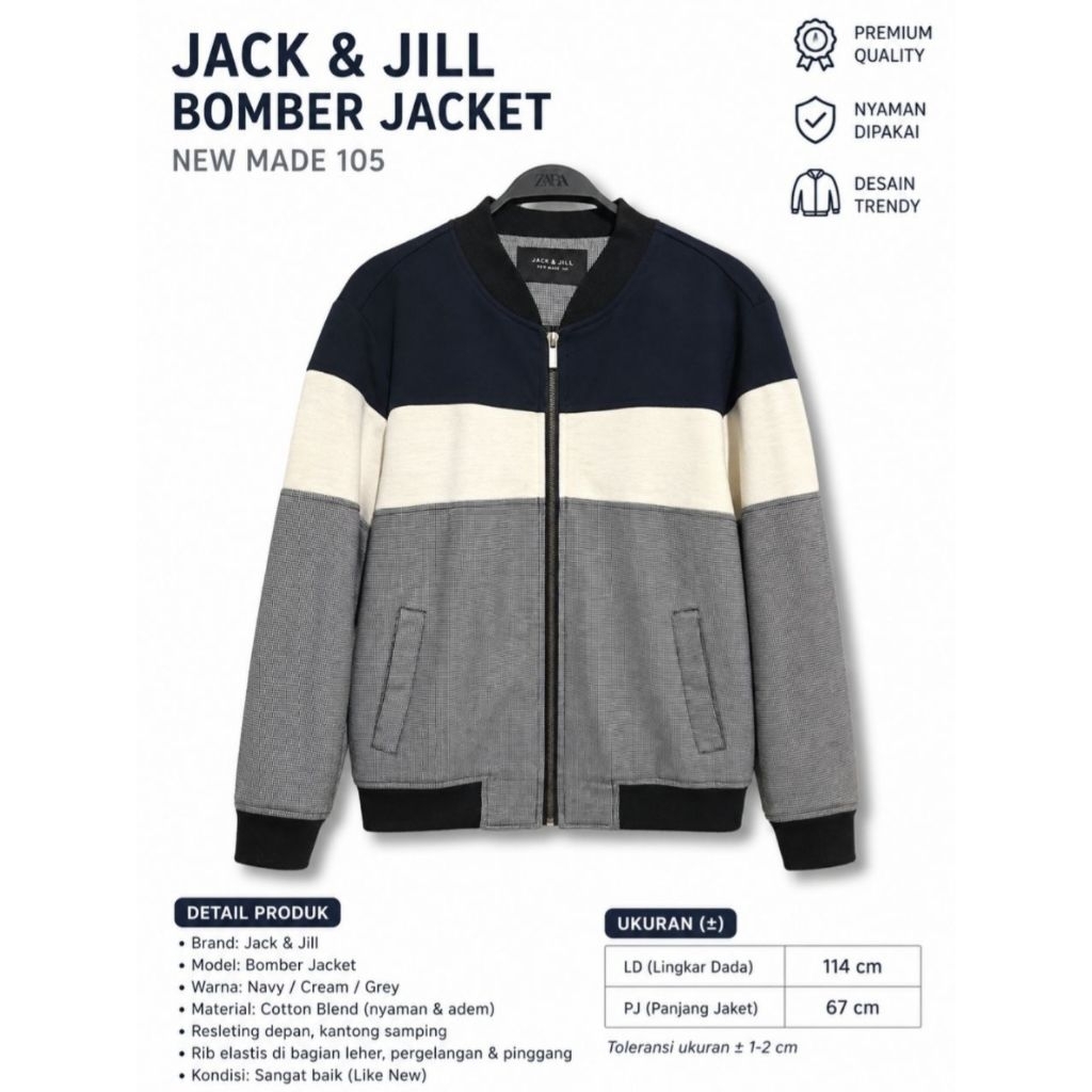 Jaket Bomber Second Branded Jack & Jill