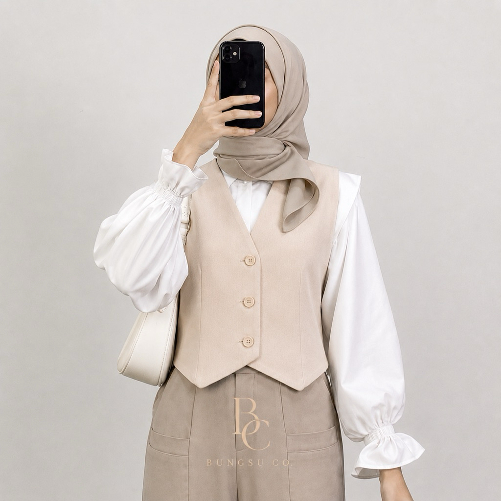 Rompi Jas Wanita Tanpa Lengan / Rompi Yearbook / Vest Korean Style / Vest Wanita Korean Style Hijab 
