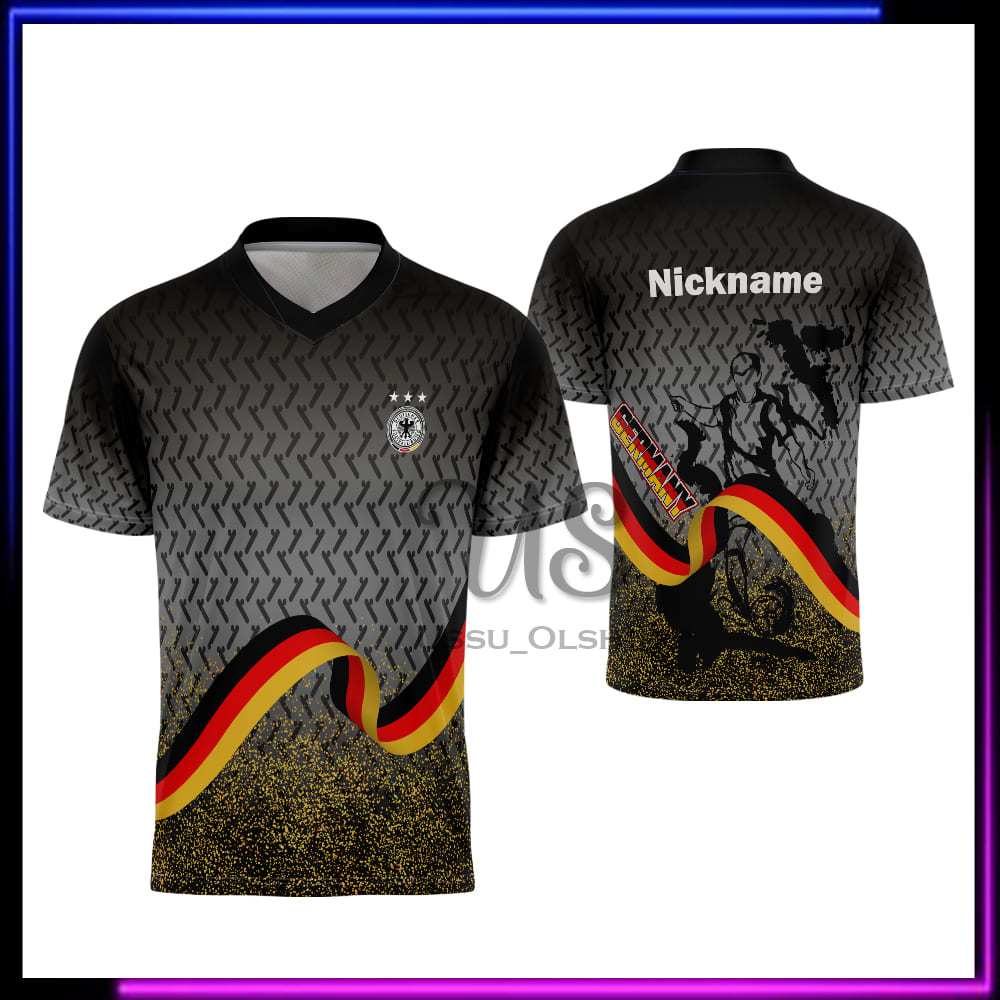 Jersey Jerman Pria Wanita / Baju Jersey Jerman Anak Dewsa Fullprint Free Custom Nama