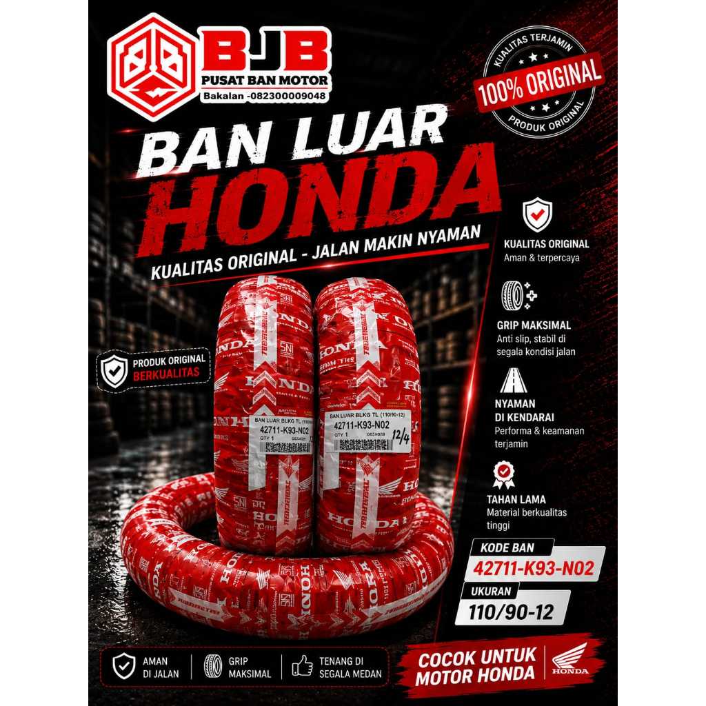BAN BELAKANG TUBELESS FEDERAL 110/90 - 12 K93 HONDA SCOOPY ESP K93