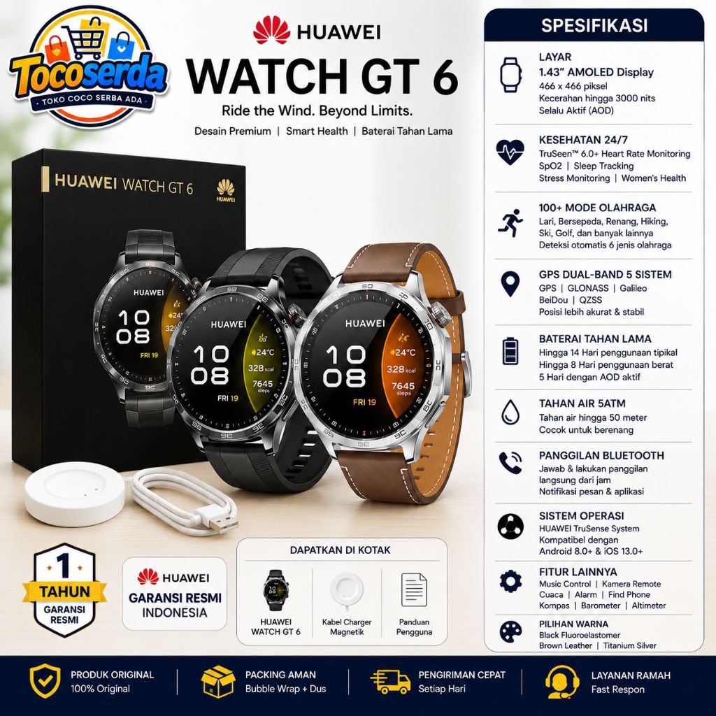 Huawei Watch GT 6 - new segel garansi resmi
