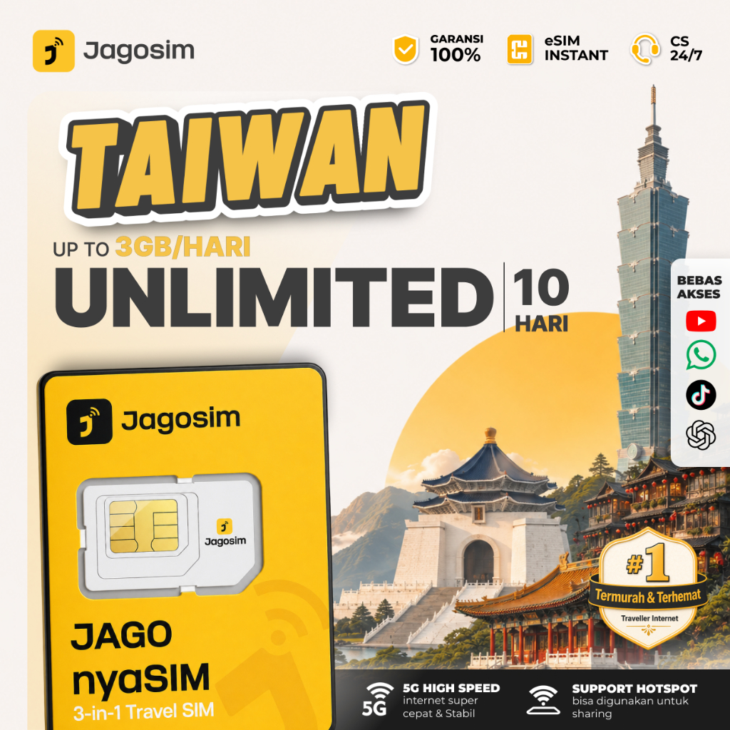 SIM Card Taiwan Unlimited | SIM Card Roaming | SIM Card Internet Roaming Travel Jagosim