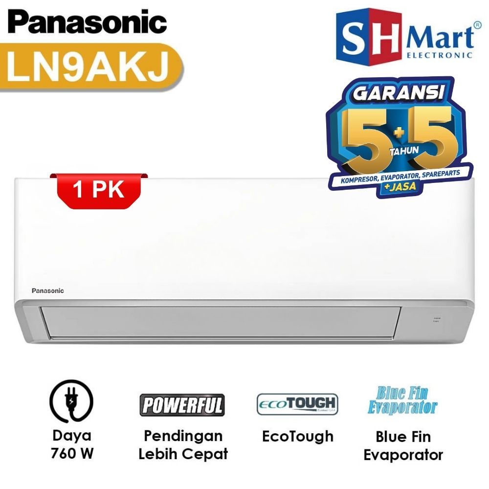 AC PANASONIC 1 PK Si BIRU LOW VOLTAGE LN9AKJ  / LN-9AKJ TERBARU GARANSI RESMI (MEDAN)