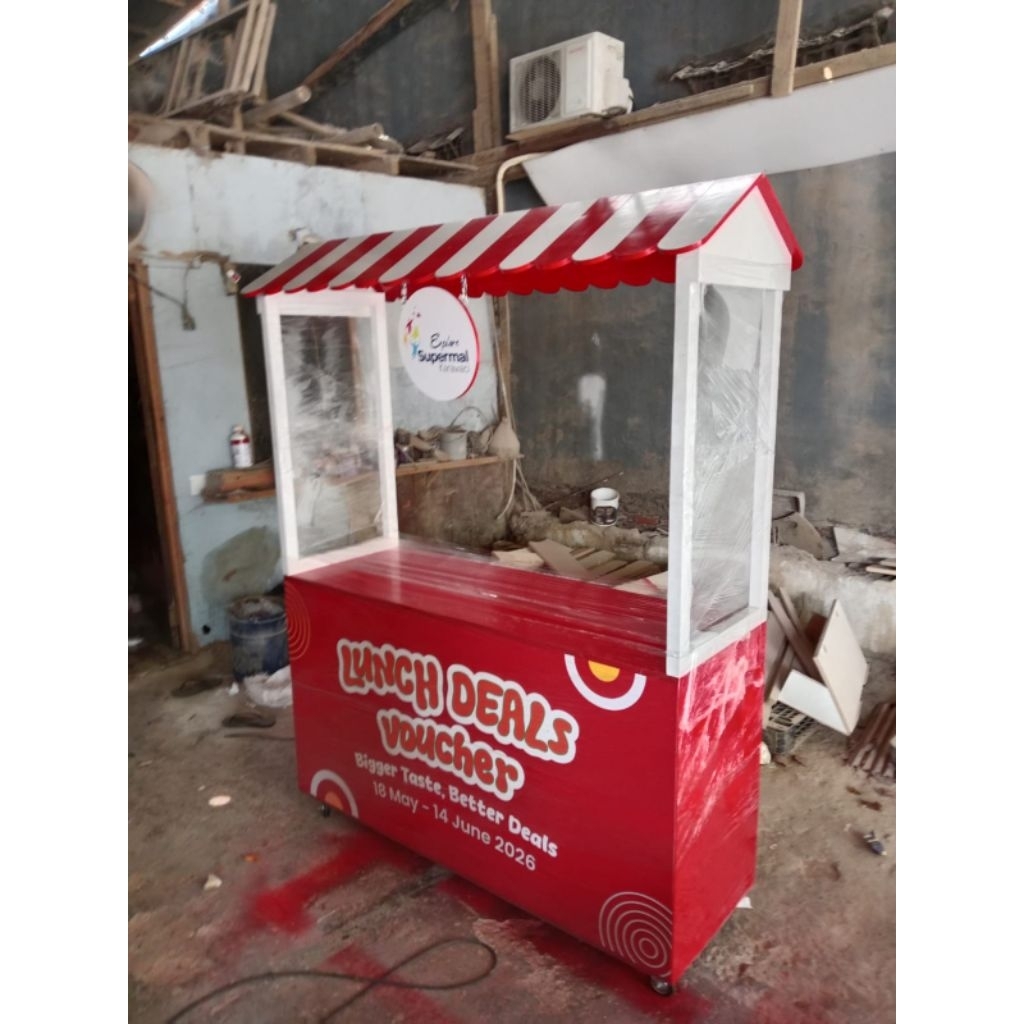 booth portable. booth pameran. booth jualan. gerobak portable. gerobak  Es