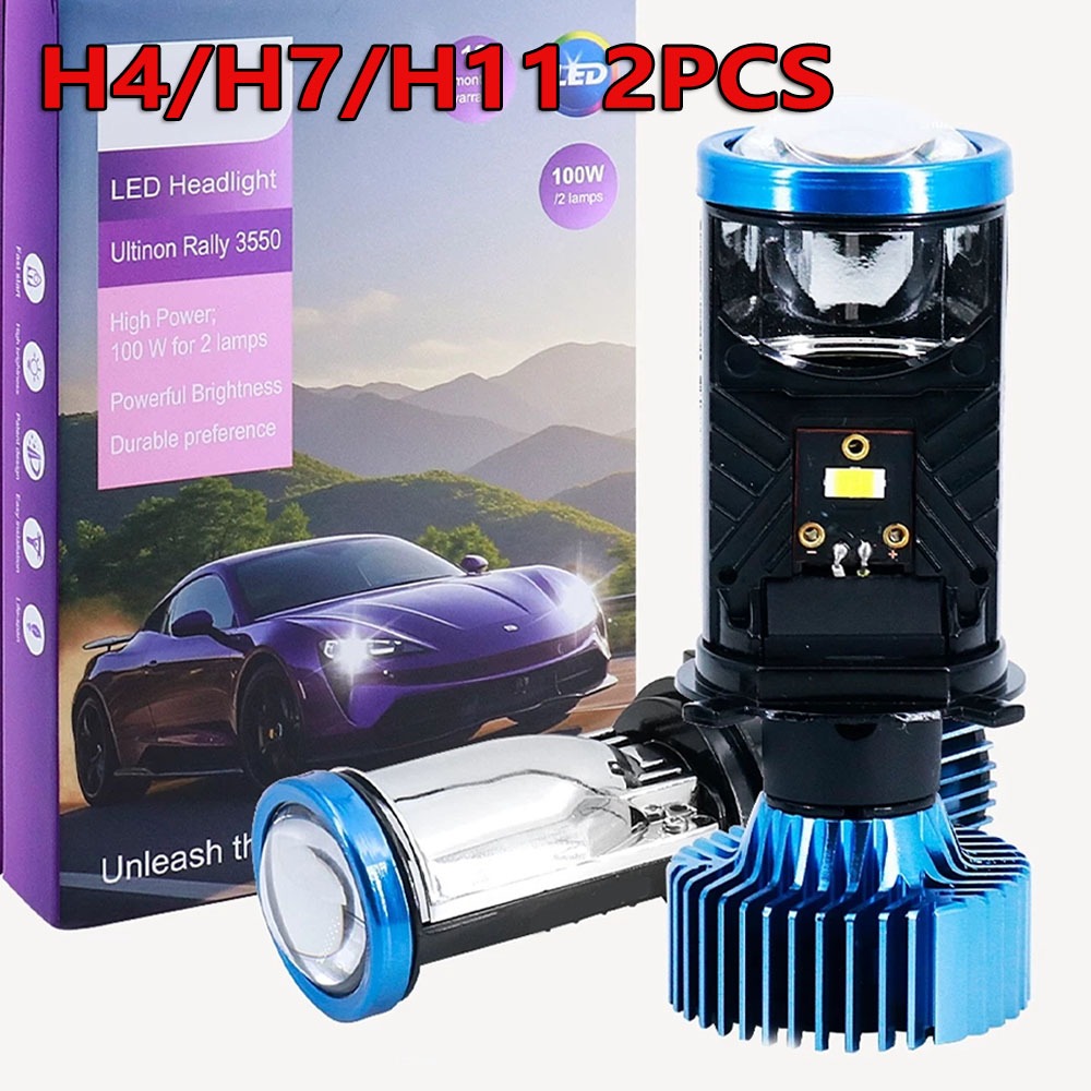 2Pcs Philips H4/H7/H11 Lampu Depan Mobil Ultinon Rally 100 Watt Lampu Mobil Philips LED 3550 Ultra B