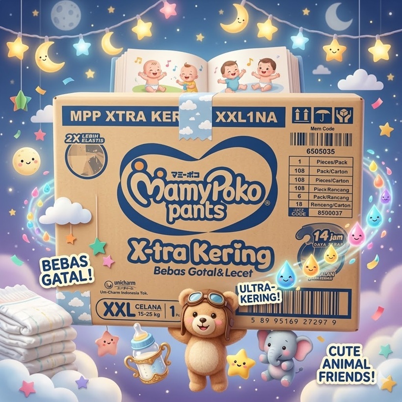 [DUS] MamyPoko Pants X-tra Kering XXL Renceng Isi 1 Dus