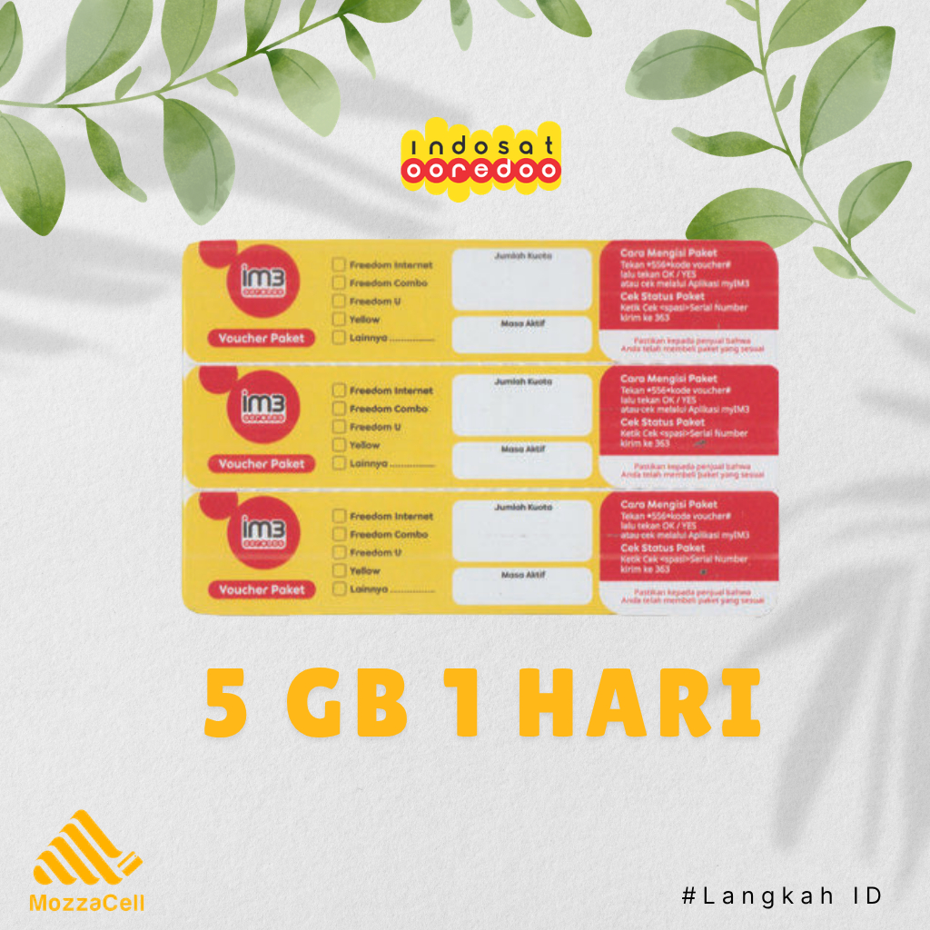 Voucher Internet Indosat 5GB 1 Hari