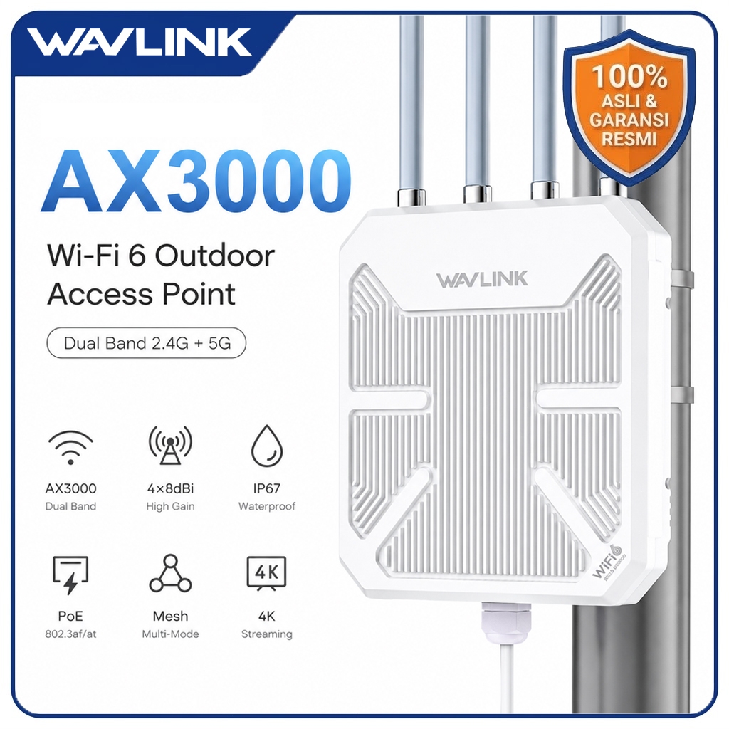 WAVLINK AX3000 Access Point Outdoor WiFi 6 PoE IP67 Wifi Jarak Jauh Untuk Starlink
