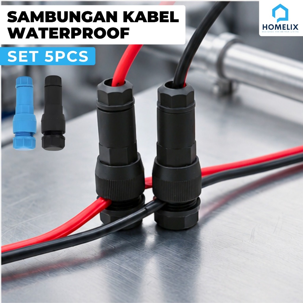 Sambungan Kabel Listrik IP68 Waterproof Anti Air Konektor Kabel Listrik Outdoor 5Pcs 250V