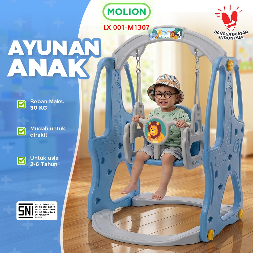 MOLION Mainan Ayunan Anak Mainan Anak Ayunan Plastik Kokoh Anak Playground Ayunan Bermain Berstandar