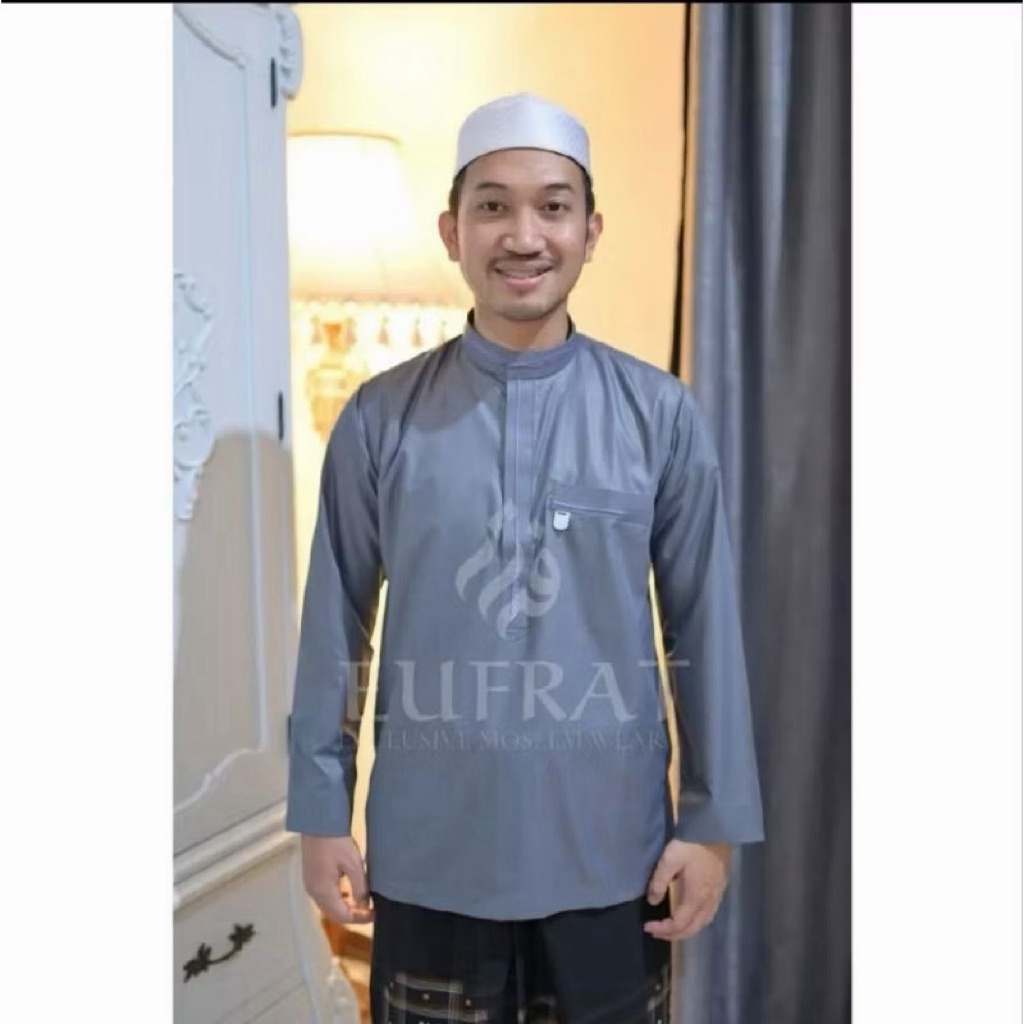 Baju Koko Pria Melayu AL FATIH | Koko Muslim Melayu EUFRAT BORDIR