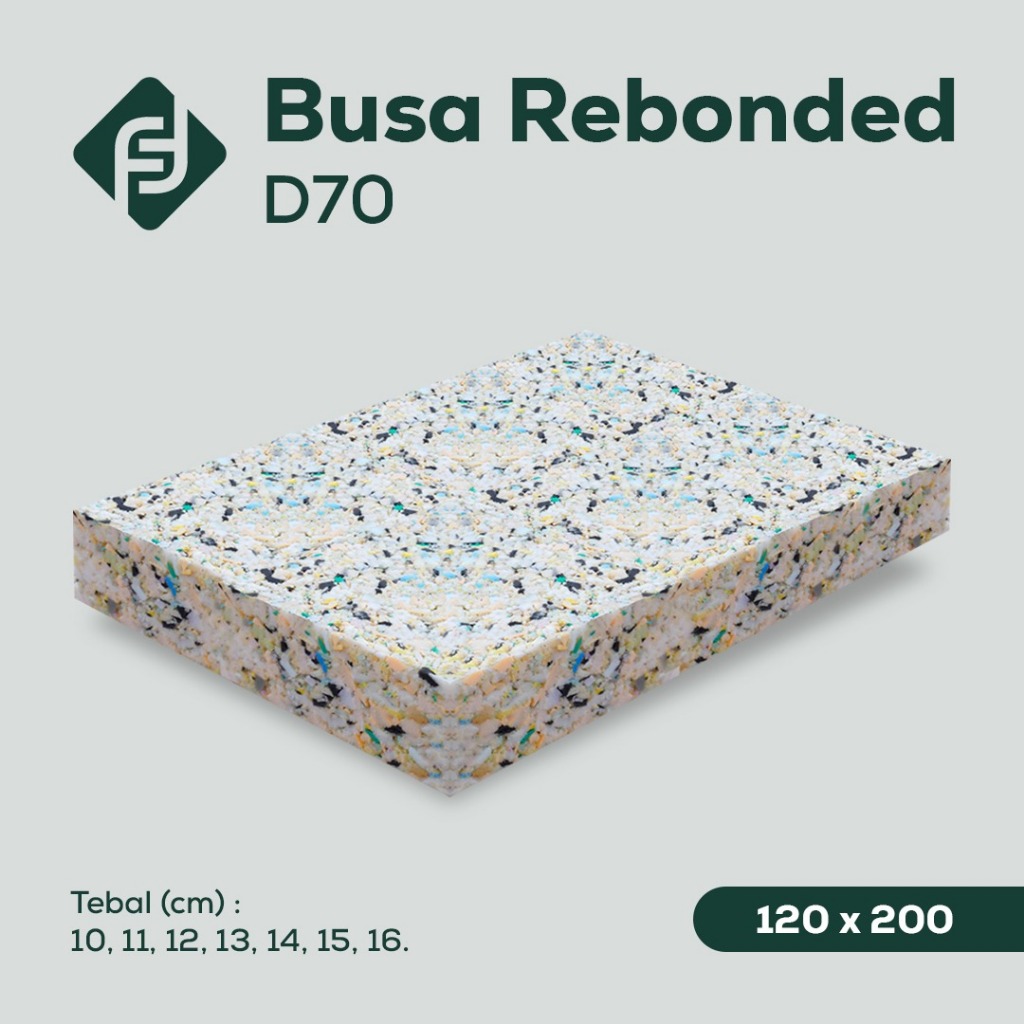 Busa Rebonded Foam D70 Tebal 10–16 cm | Bahan Baku Premium 120x200 cm
