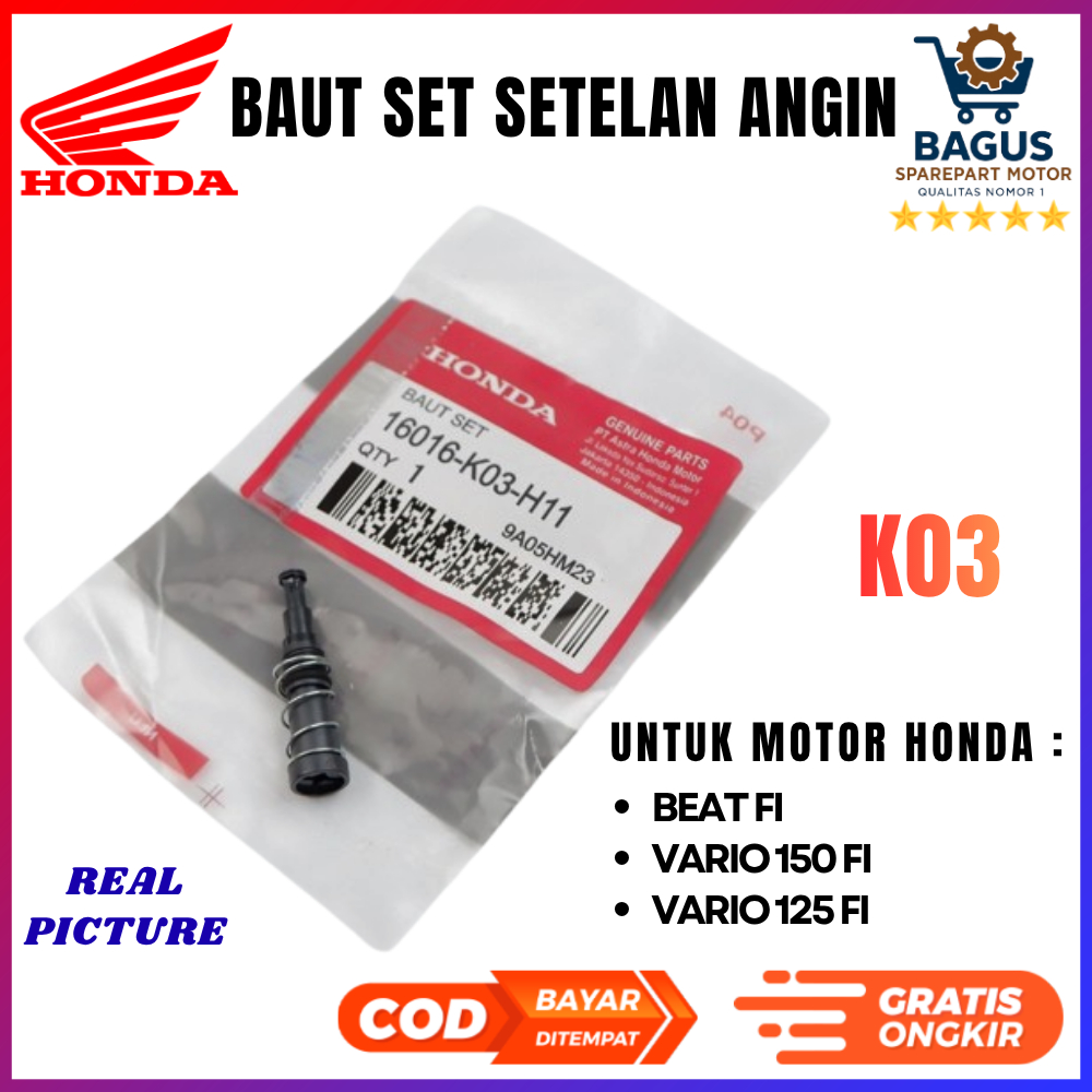 Baut Set Setelan Angin Beat FI , Vario 150 & Vario 125 FI - K03 motor part