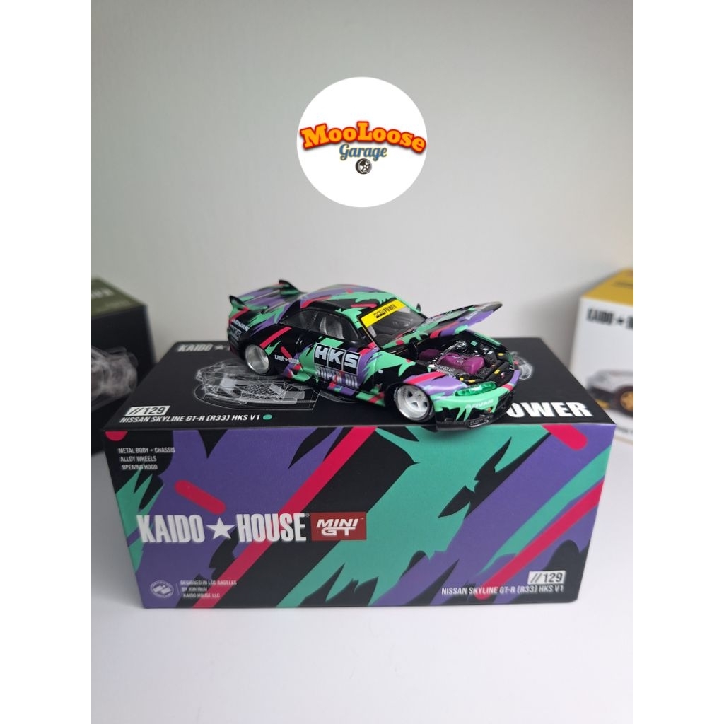 Mini GT Kaido Nissan Skyline GT-R R33 HKS V1 #129
