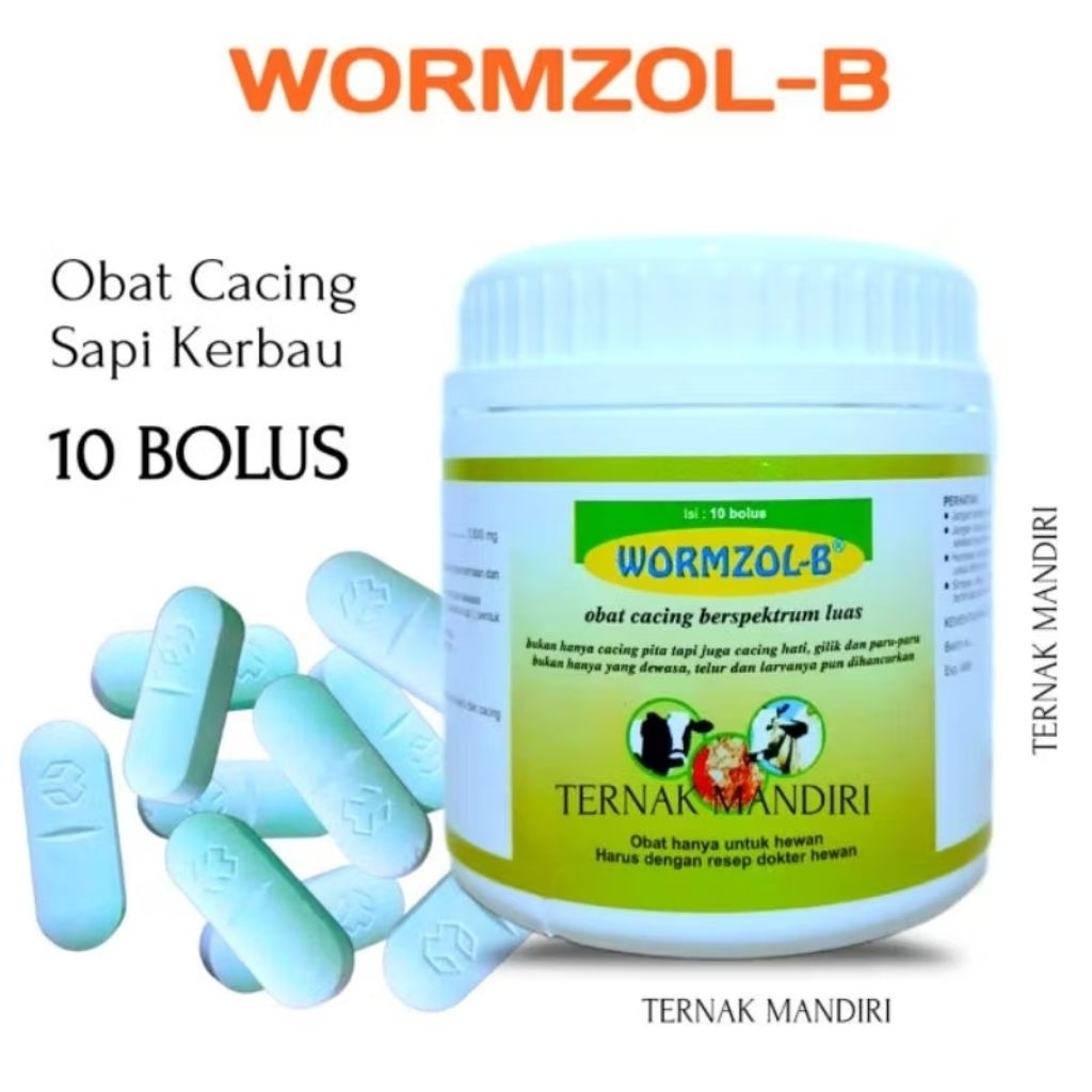 WORMZOL B 10 BOLUS Obat cacing sapi kerbau