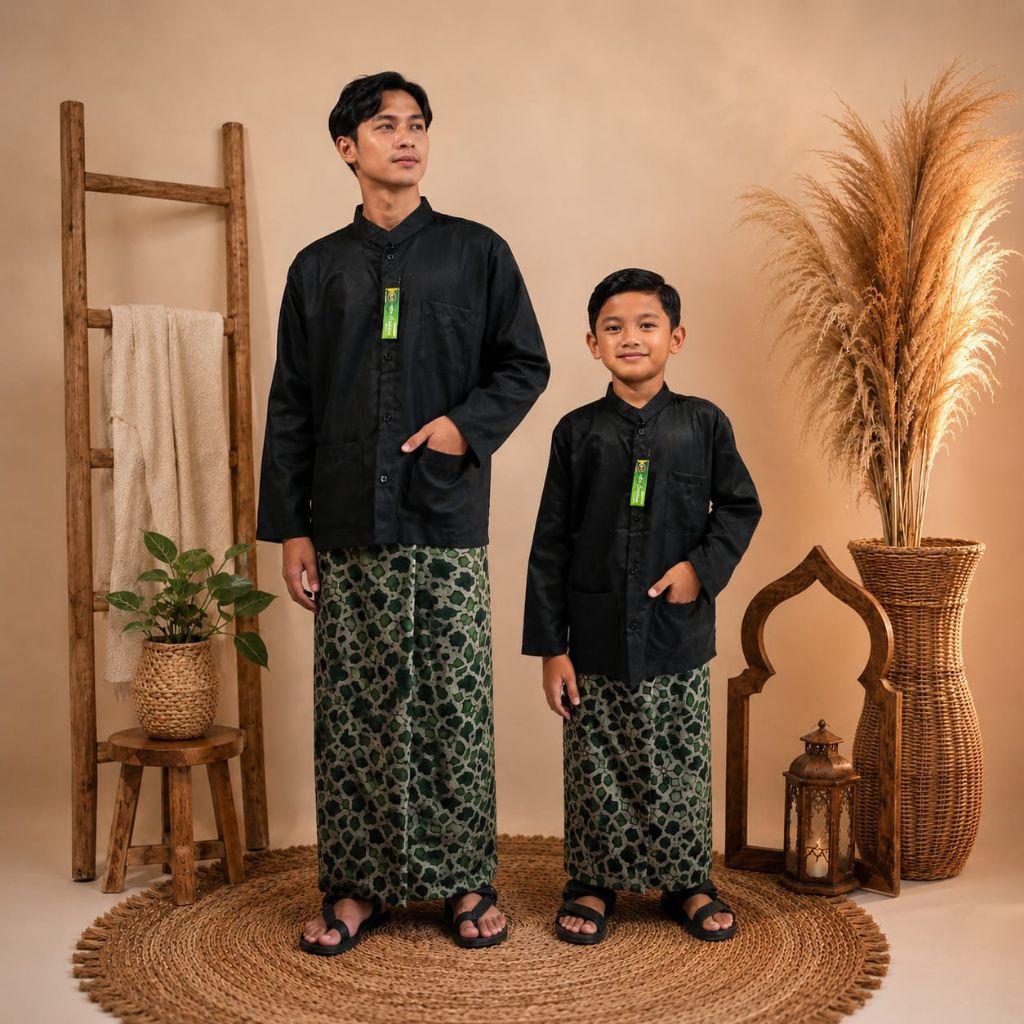 (Best Seller) Koko Couple Ayah Anak Lengan Panjang Toyobo Castella Baju Muslim Pria Dewasa Anak TK S