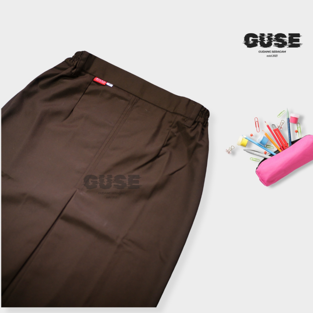 Seragam SMA Rok Panjang Span Coklat Belah Satu - Seragam Pramuka - Baju Seragam - Rok Span