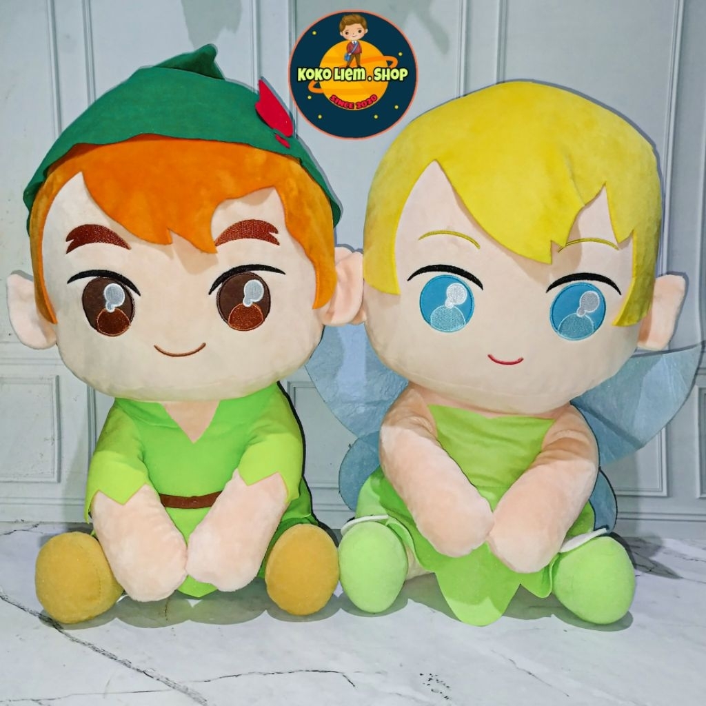 Boneka Figure PETERPAN & TINGKERBELL URURY ME DISNEY (Besar XL 40cm) ORIGINAL DISNEY SEGA URURY ME V