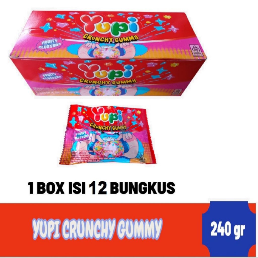 YUPI CRUNCHY GUMMY FRUITY ISI 12 PCS