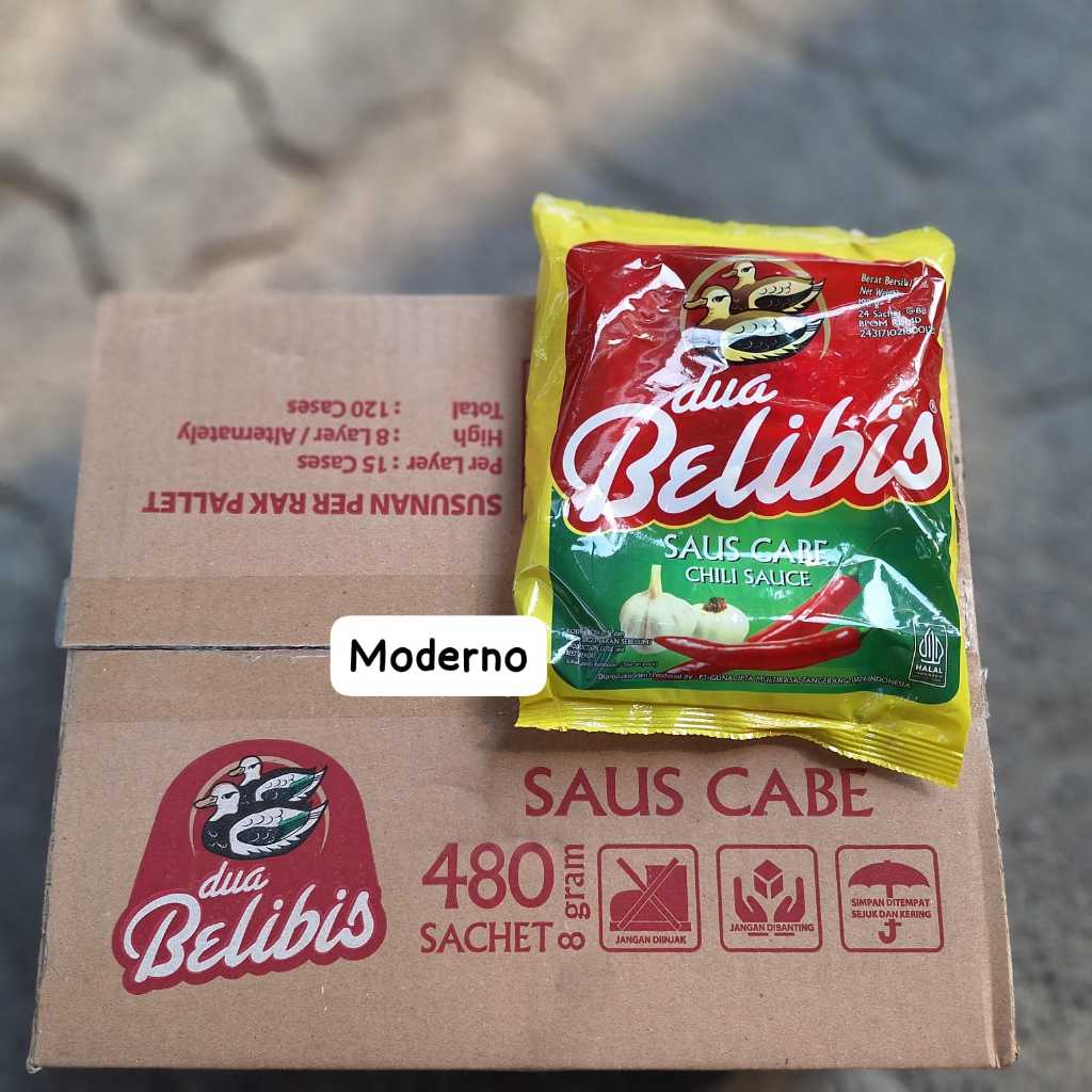 Dua belibis saus sambal sachet 8gr - Dua belibis Chilli sachet 8gr Perkarton isi 20 pack