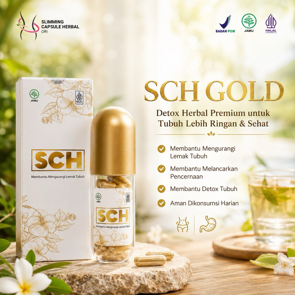 SCH Gold Detoxslim BPOM | SCH Slimming Capsule Herbal Anbeauty Andayani nasa | slimming detox premiu