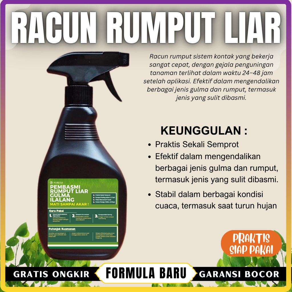 Spray Obat Rumput Liar 3 Hari Mati Kering  Pembasmi Rumput Liar Gulma Ilalang