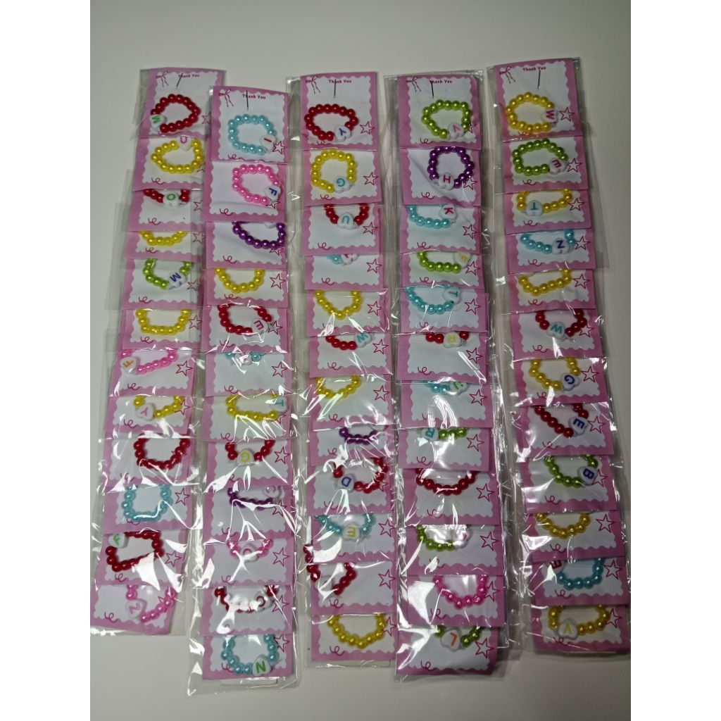 Cincin Huruf Anak Isi 12 pcs Cincin Mote Huruf