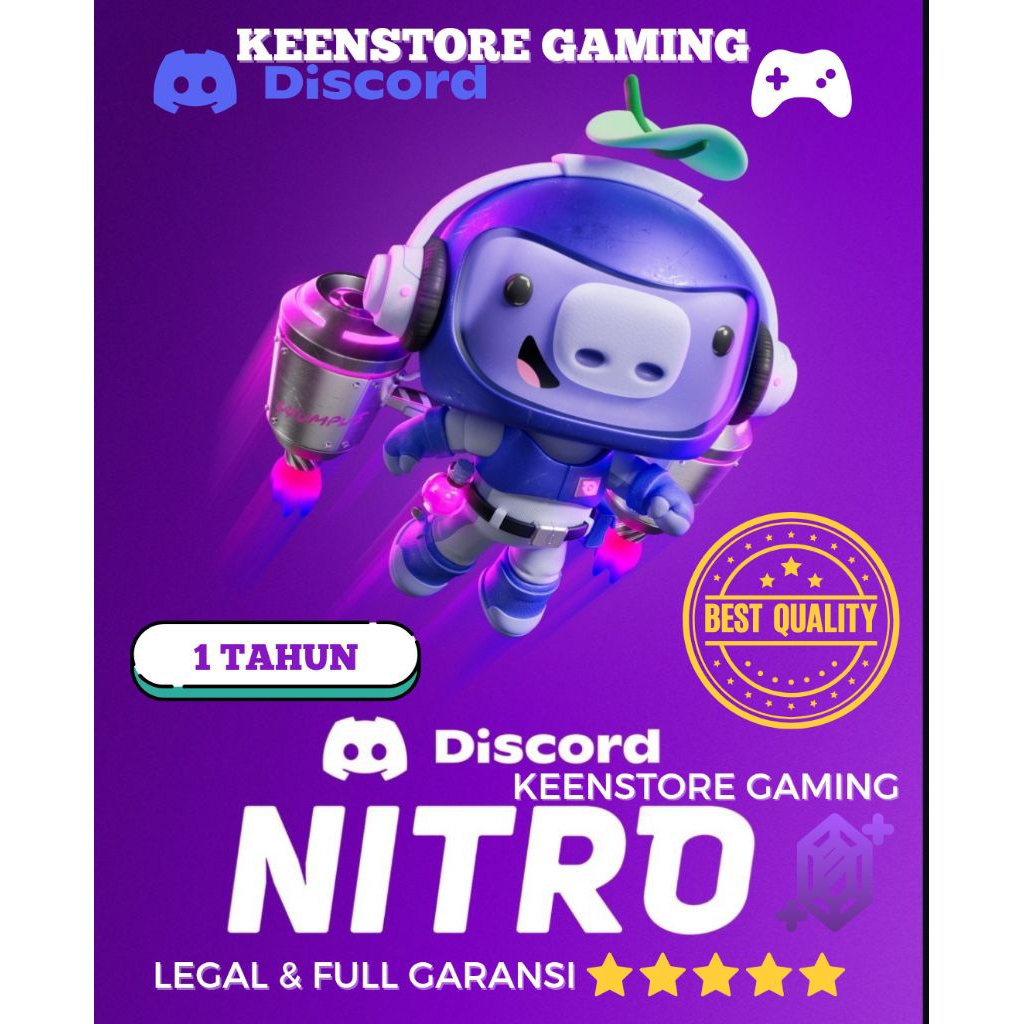 DISCORD NITRO PREMIUM 1 TAHUN ( 12 BULAN) BY KEENSTORE GAMING 100% AMAN AMANAH BEST QUALITY