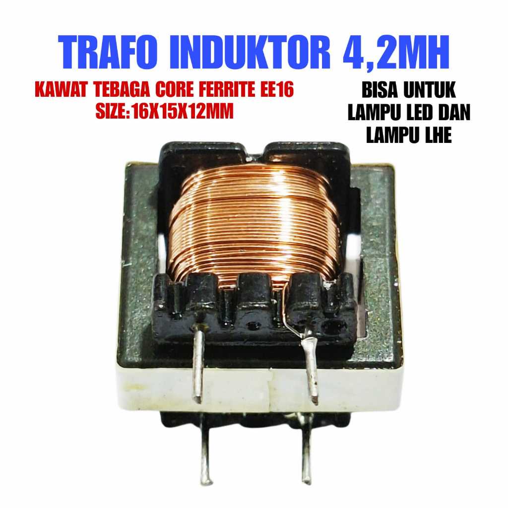 5X TRAFO INDUKTOR 4,2MH FERRITE CORE EE16 SIZE:16X15X12MM - TRAFO LAMPU LED DAN LHE DAPAT 5PCS