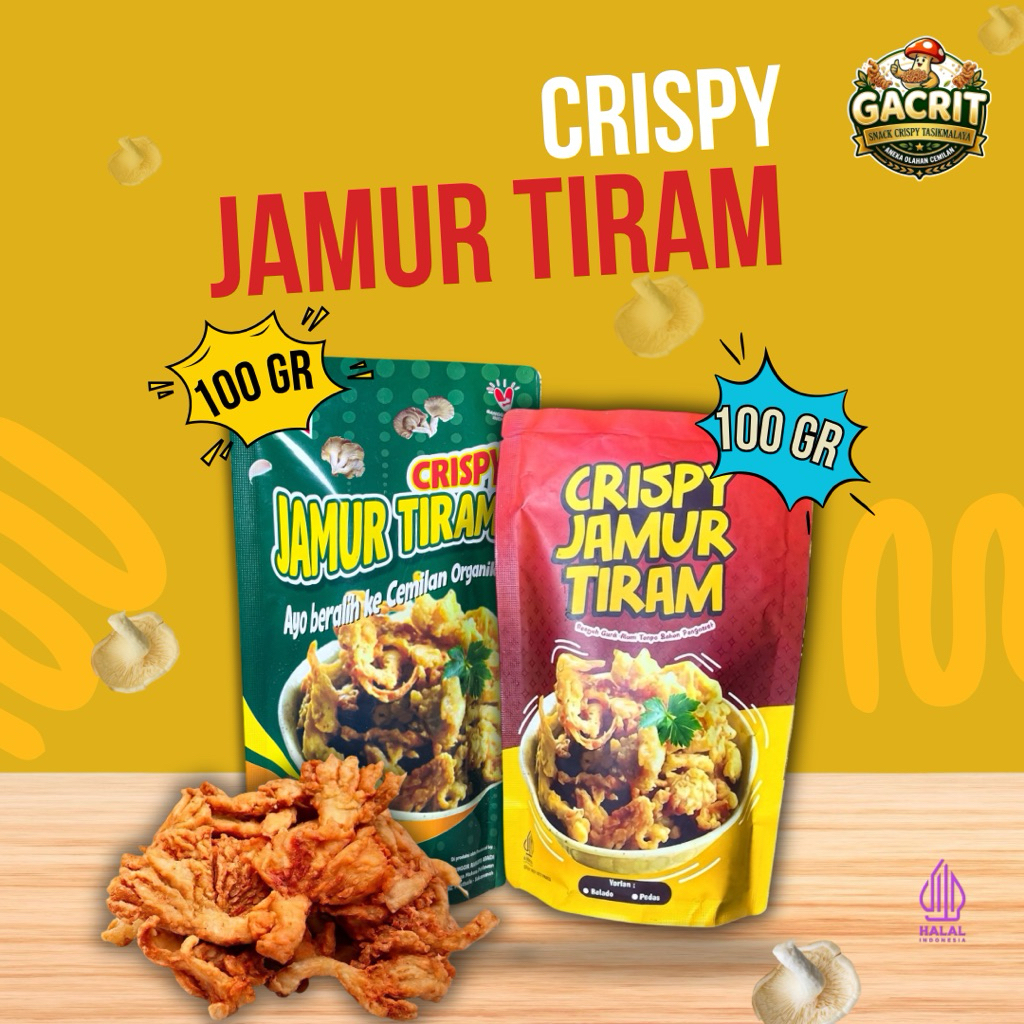 Jamur Tiram Crispy Gacrit 100 gram || Cemilan Sehat ||Kripik Jamur Tiram crispy|| Olahan Jamur Tiram
