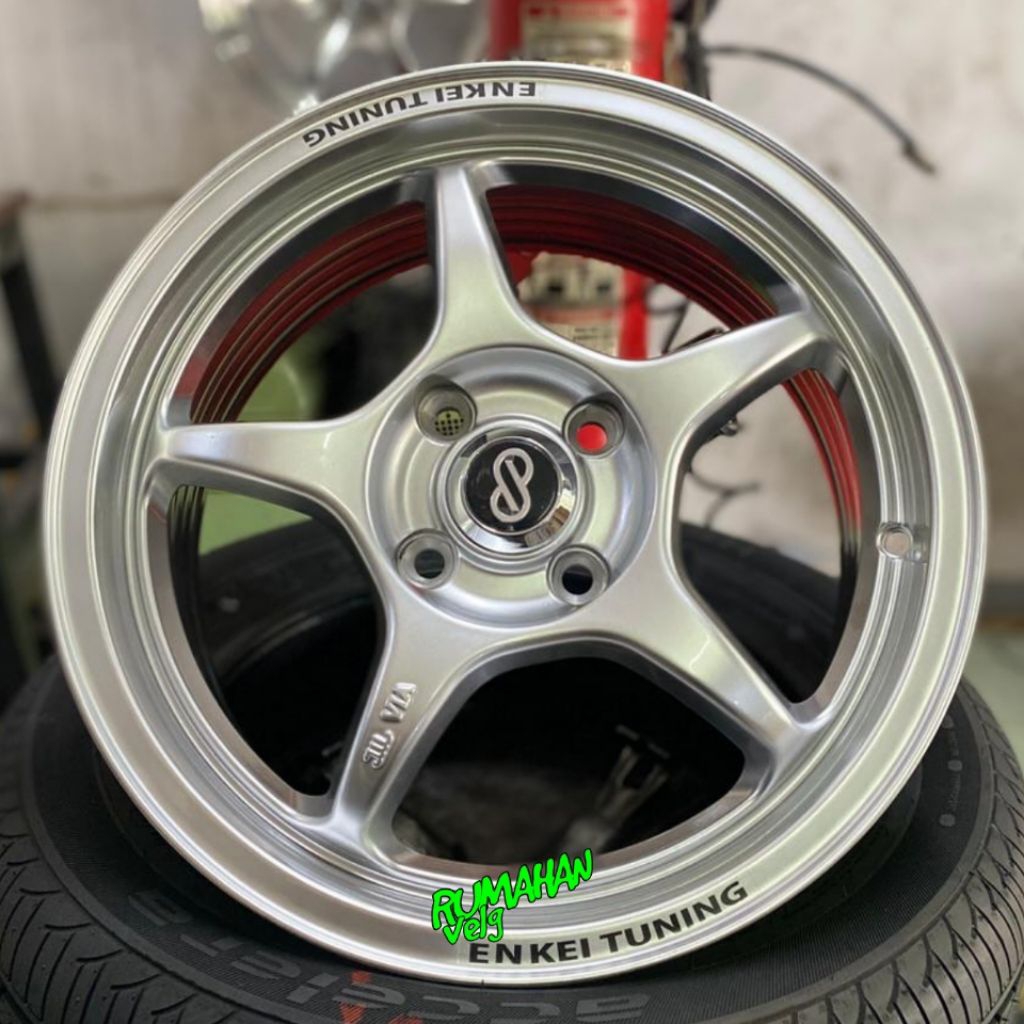 velg enkei tulang ring 15 lebar 6,5 et 42 velg mobil r15 velg racing agya ayla swift fronx brio jazz