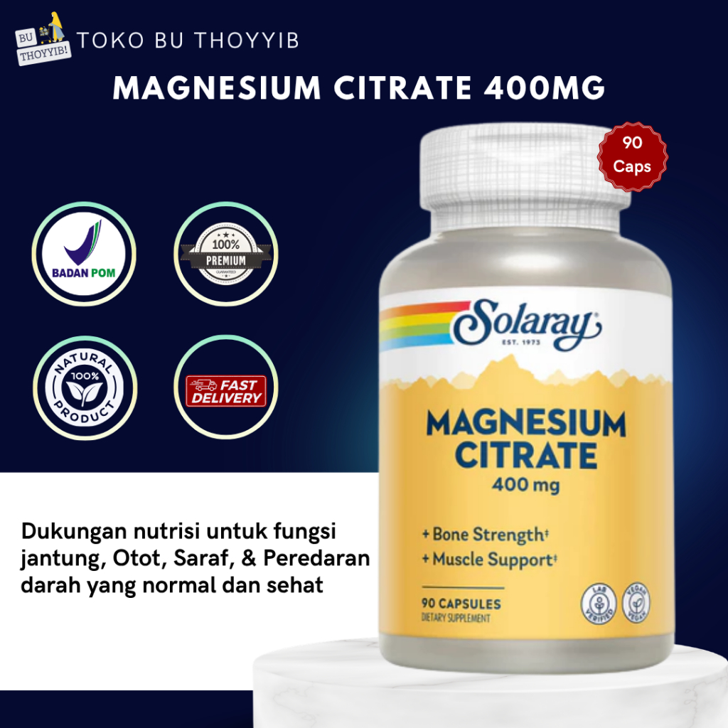 Solaray Magnesium Citrate 400mg 90 Capsules