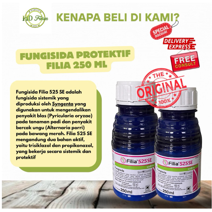Fungisida Filia 250ml – Pengendali Blas & Bercak Ungu | Fungisida Sistemik Protektif untuk Padi & Ba