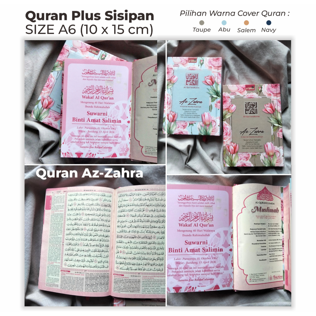 Al Quran Murah Untuk Wakaf - 40 / 100 Harian Almarhum - Quran Custom Sisipan