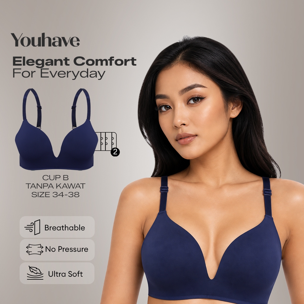 LIPTON BH Bra Tanpa Kawat Wanita Premium Satin Seamless Busa Tipis 100089