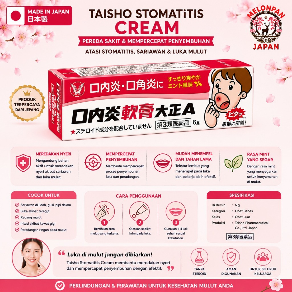 Taisho Stomatitis Cream Sariawan Anak 6g Original Japan