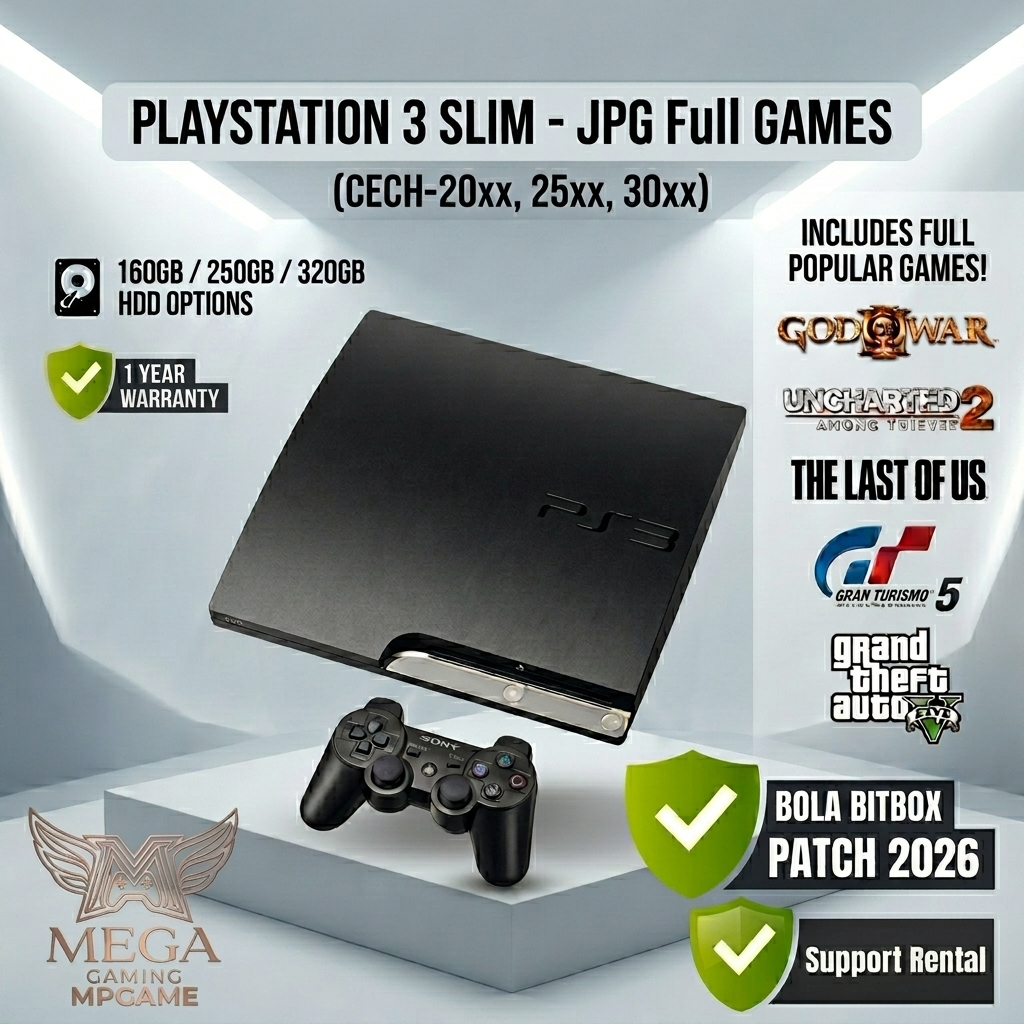 [PROMO] Support Rental SONY PlayStation 3 Slim Seri 20xx / 21xx / 25xx / 30xx | Paket 2 Stik Wireles