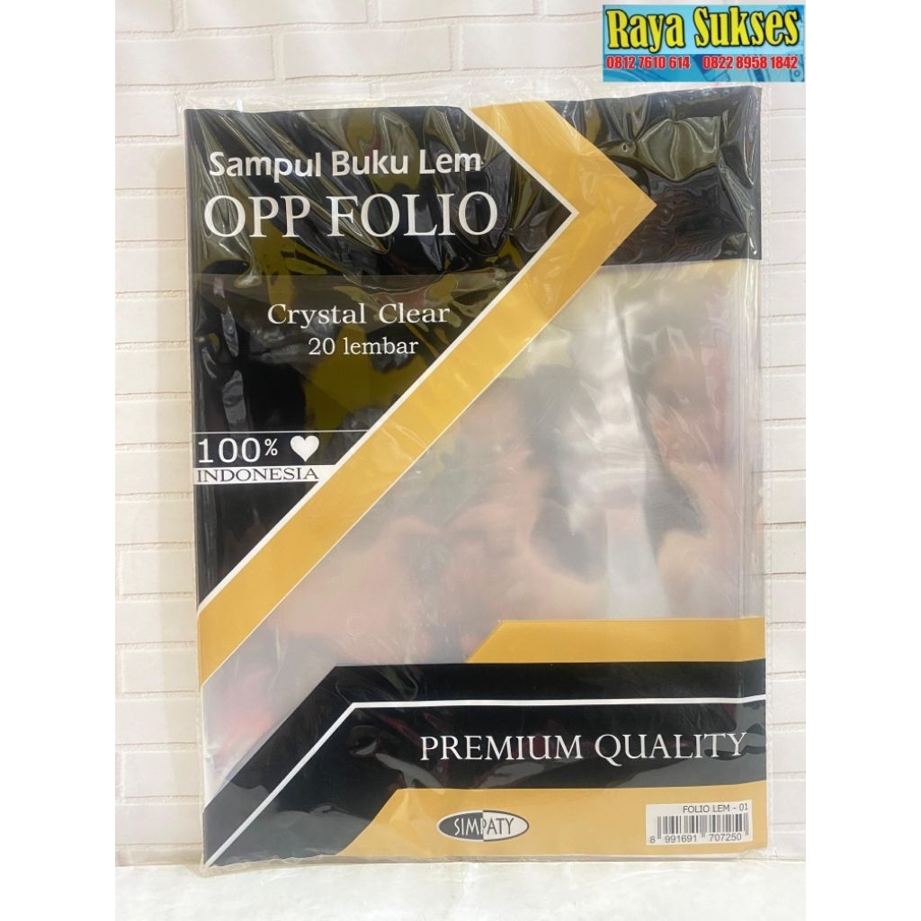 Sampul Plastik Folio Simpaty / Sampul Plastik Buku Folio (Panjang)