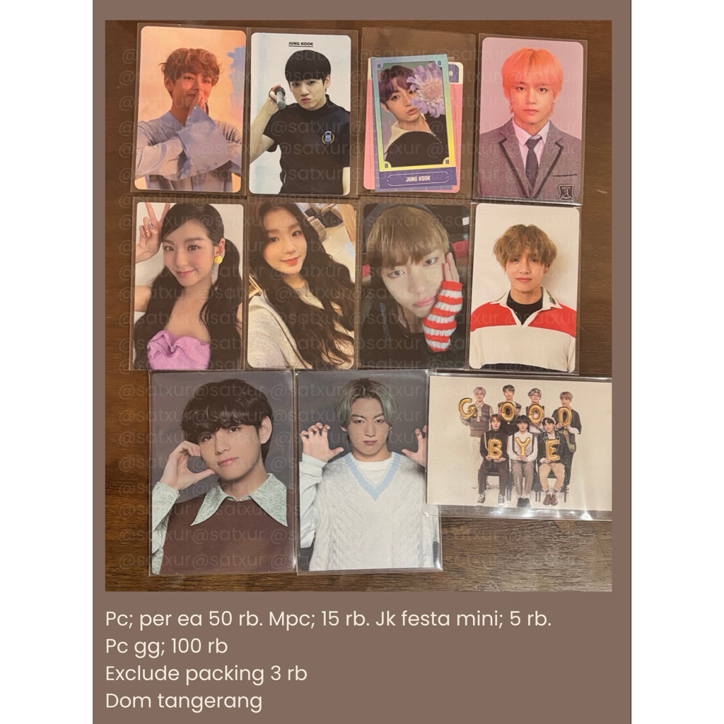 pc photocard bts jungkook taehyung soodam who dis secret number official album