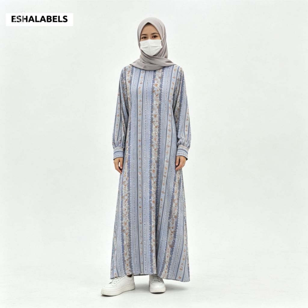 Sandra Dress Gamis Rayon Premium Non Busui dengan Saku Kanan dan Kiri Busui dan Wudhu Friendly Size 