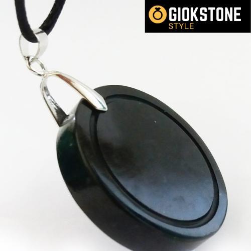 Liontin Medalion Black Jade Aceh Bahan Terapi