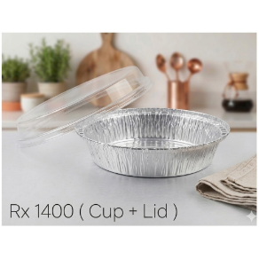 Termurah - Cup Aluminium  Foil Rx 1400 Bulat Besar ( Cup + Lid )