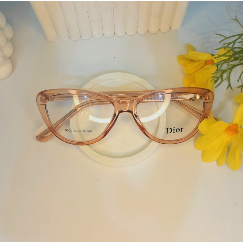 Kacamata Minus Paket Lensa + Frame Merk Dior Model Frame Cat Eye Kekinian - Bisa Photocromic